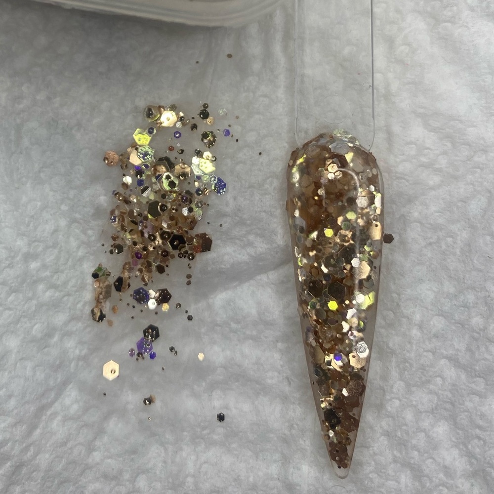 Mixed metals glitter acrylic powder mix